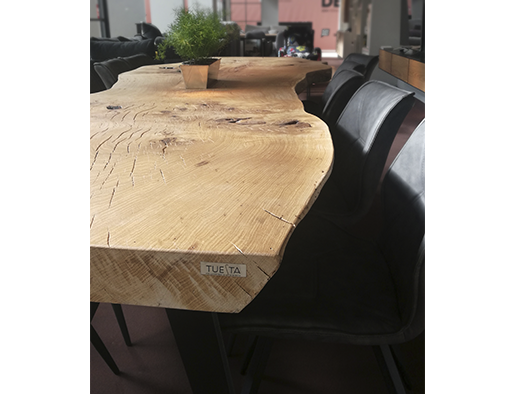 tuesta mesa roble natural madera maciza una pieza lignum.detalle