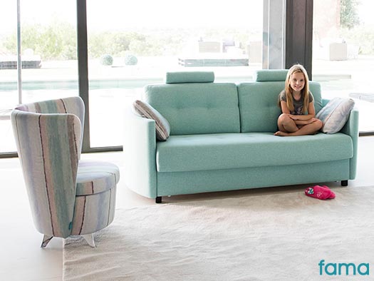 Sofa Bolero fama cama modular chaise longue tapiceria