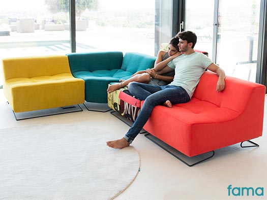 Sofa Luci pop fama modular chaise longue tapiceria