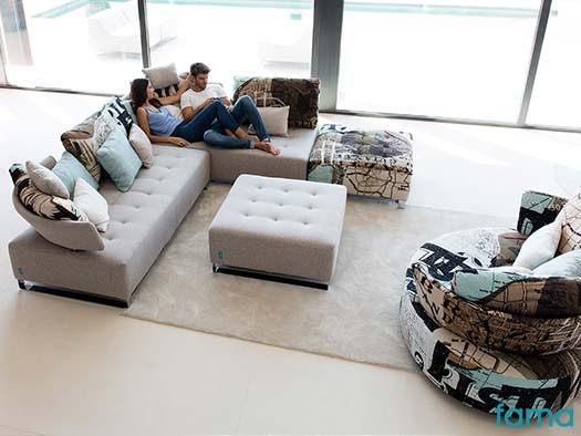 Sofa panky cama fama modular chaise longue tapiceria  rinconeras
